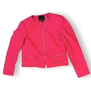 Carlisle 100% Silk Lined Shoulder Pads Blazer Women's Hot Pink 10